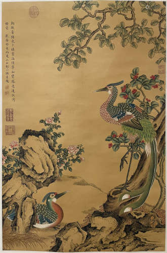 A Zou yigui's flowers and birds painting