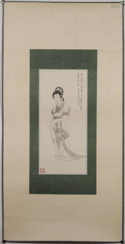 A Zhang daqian's figure painting(without frame)