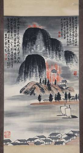 A Qi baishi's landscape painting