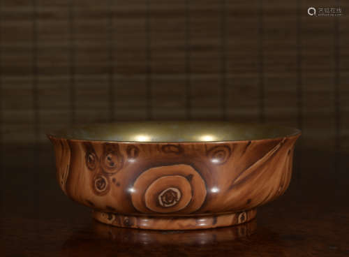 A wooden glazed bowl