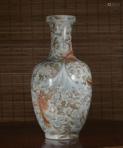 A Grisaille-painted 'riverscape' vase