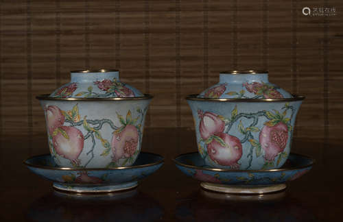 A pair of enamel bowl