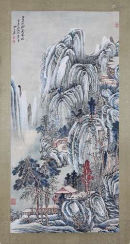 A Zhang daqian's landscape painting