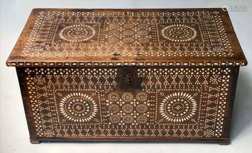 18TH CENTURY INDO PORTGUESE MICROMOSAIC INLAID TABLE CABINET...
