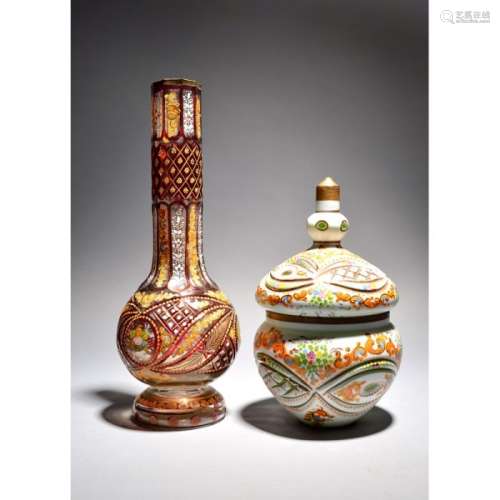A Bohemian glass vase and cover for the Ottoman market 19th/...