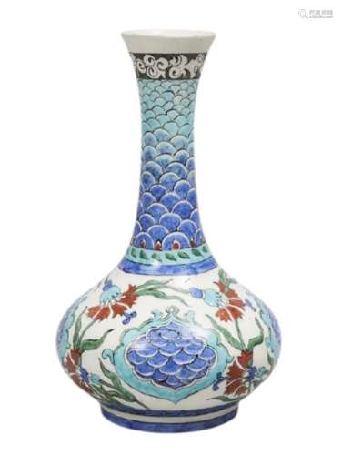19th Century Sevres Iznik Style Vase With Floral Ottoman Mot...