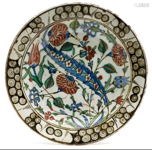 Turkish Ottoman Iznik 1620 Platter