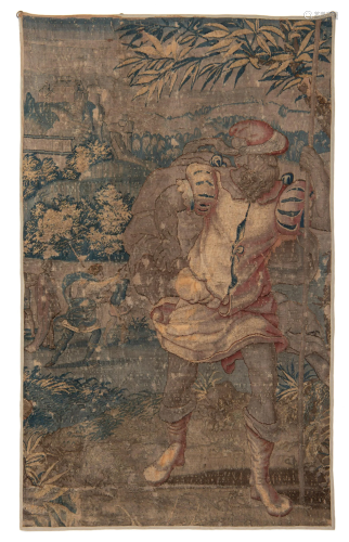 A fragment of a Flemish wall tapestry, Brussels,