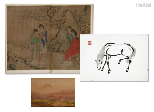 A collection of Chinese and Japanese watercolour and