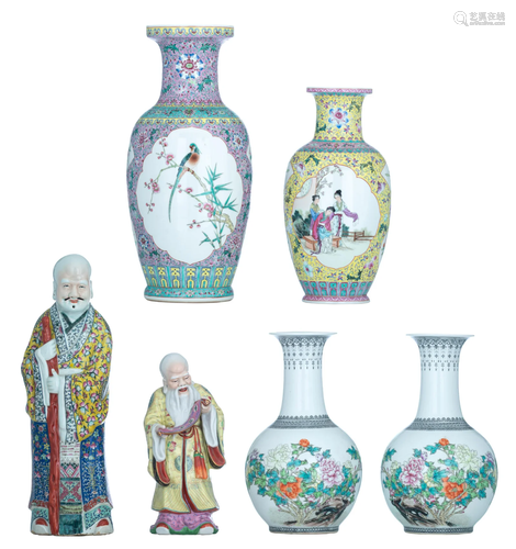 A collection of Chinese vases and figures, 20thC,