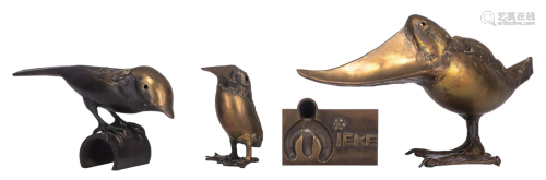 A collection of brass birds by Jef Claerhout (1937), H