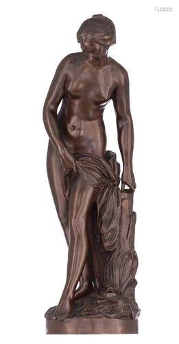 The bathing Venus, patinated bronze, with a casting