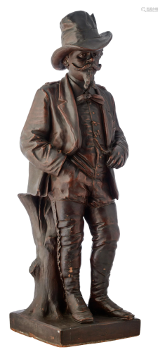 Victor Emmanuel II of Italy, patinated terracotta, H