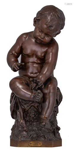 Auguste Moreau (1834-1917), a patined bronze figure of