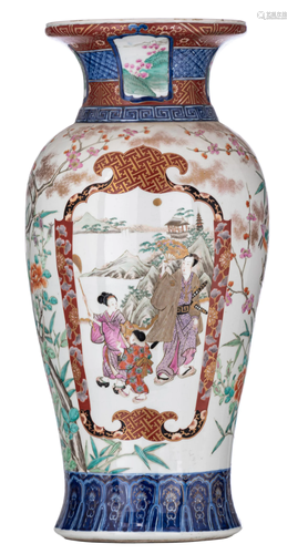 A Japanese Arita Imari vase, with a studio mark,