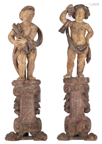 A pair of Baroque putti, representing allegory on