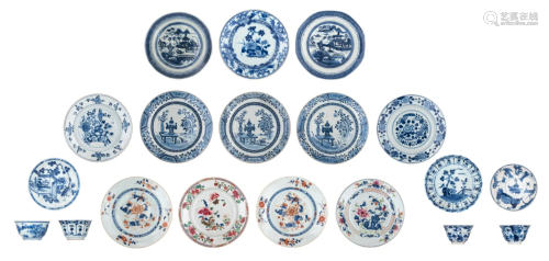 A collection of teacups and saucers, Kangxi and
