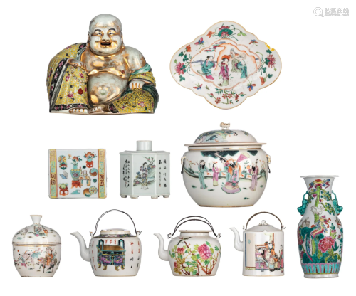 A collection of Chinese famille rose porcelain ware,