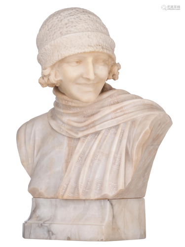 Michelotti A., the bust of a young girl wearing a