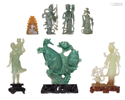 A collection of Chinese semi-precious stone figures,
