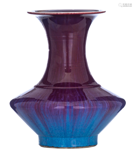 A Chinese flambÃ©-glazed vase, Jiaqing period, H 37,5