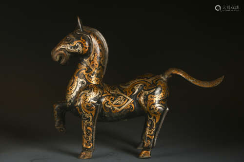 Gold and Silver Horse Ornament