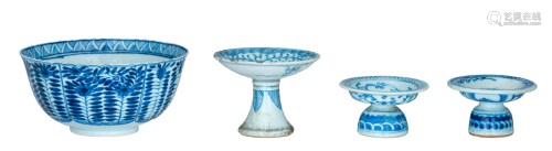 A collection of Chinese blue and white wares, two