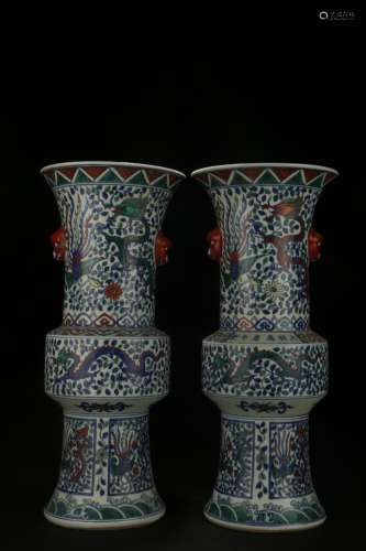 A Pair of Multicolored Vases