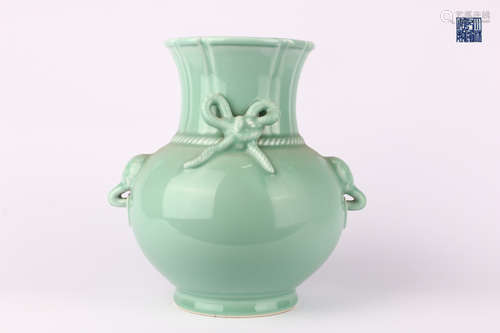 Pea Green Glazed Zun Vessel