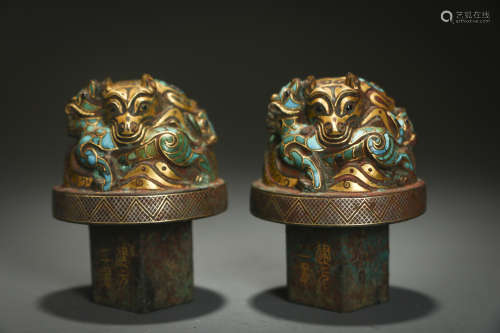 Gold and Silver Guqin Knobs