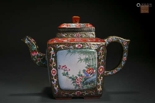 Enamel Zisha Teapot