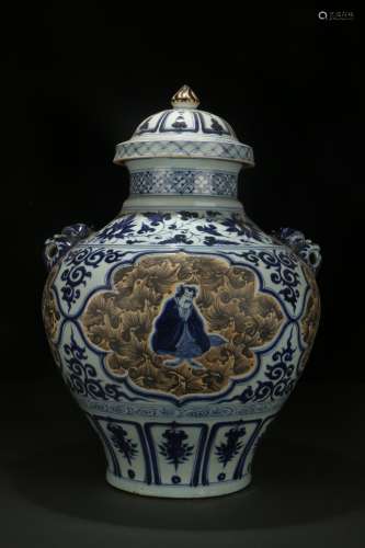Blue-and-white Lidded Pot