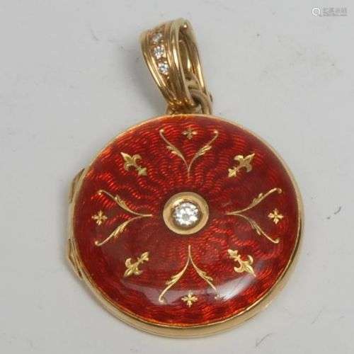 Un médaillon circulaire en or 18 ct Fabergé d'édition limité...