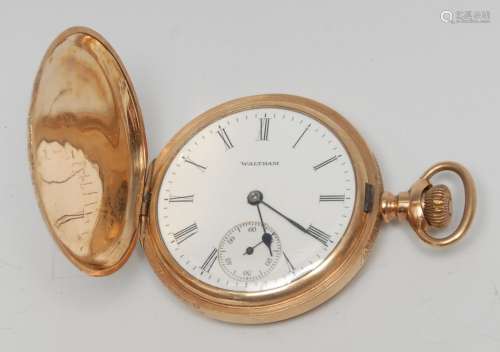 Montre de poche Waltham de la fin du 19e siècle en plaqué or...
