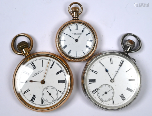 Victorian silver military pocket watch and two US gilt