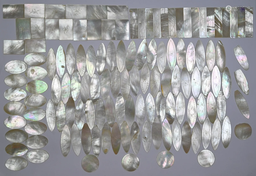 A collection of 19th century Chinese mother-of-pearl