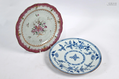 Two Qing dynasty Chinese export plates