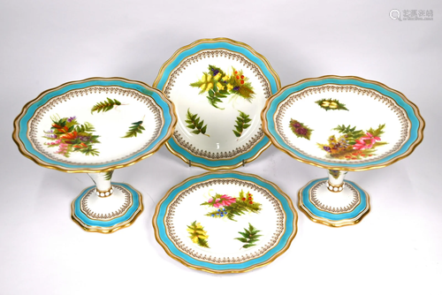 A pair of Victorian china tazzas