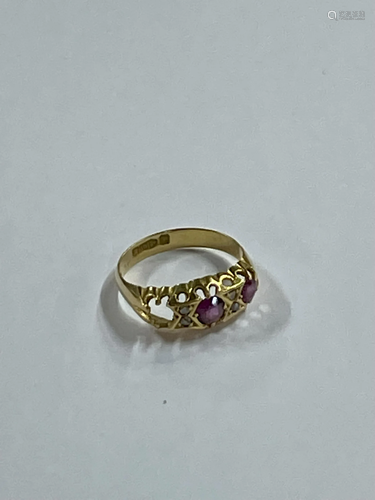 18ct gold ruby and diamond ring