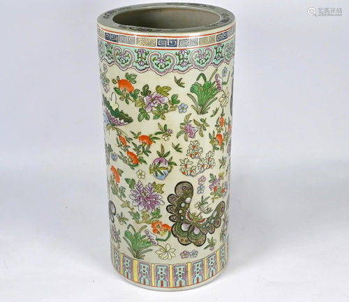 A Chinese cylindrical stick stand, 20th century