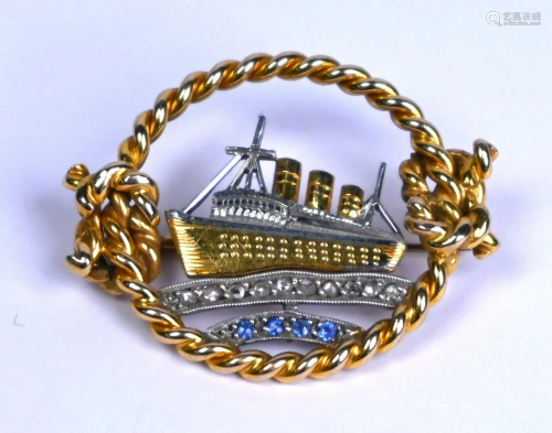 Cunard's Queen Mary liner brooch