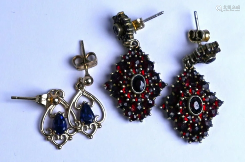 Two pairs of drop earrings