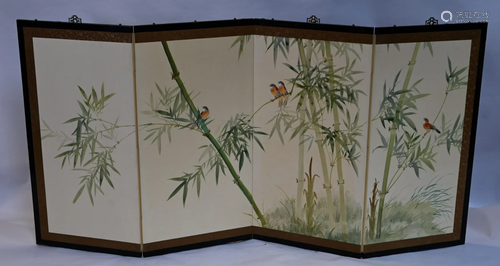 A traditional 20th century Japanese folding screen