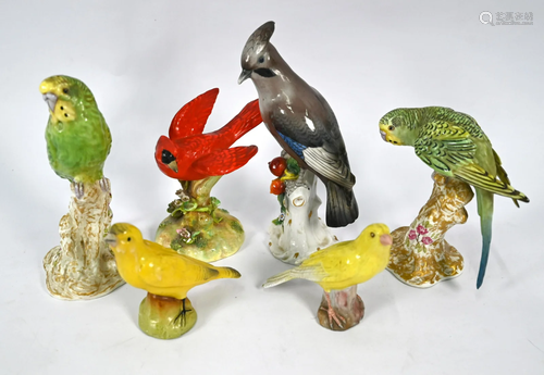 Various porcelain birds