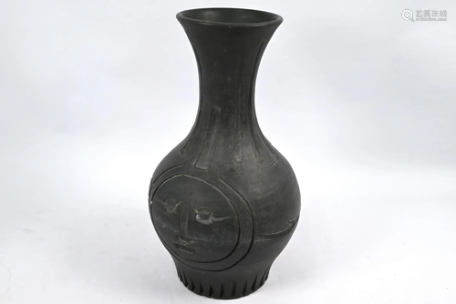 Pablo Picasso (1881-1973), a black faÃ¯ence vase