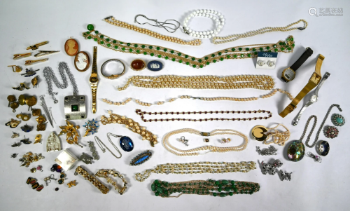 A collection of vintage and modern costume jewellery