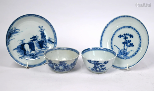 Two 18th century Chinese Nanking Cargo tea bowls and