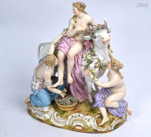 A 19th century Meissen porcelain figure of Europa and