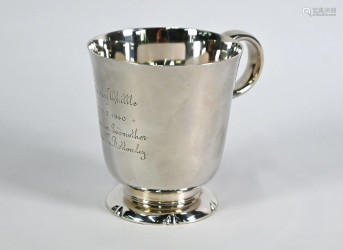 Heavy quality silver Christening mug