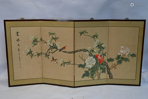 A traditional Japanese folding screen